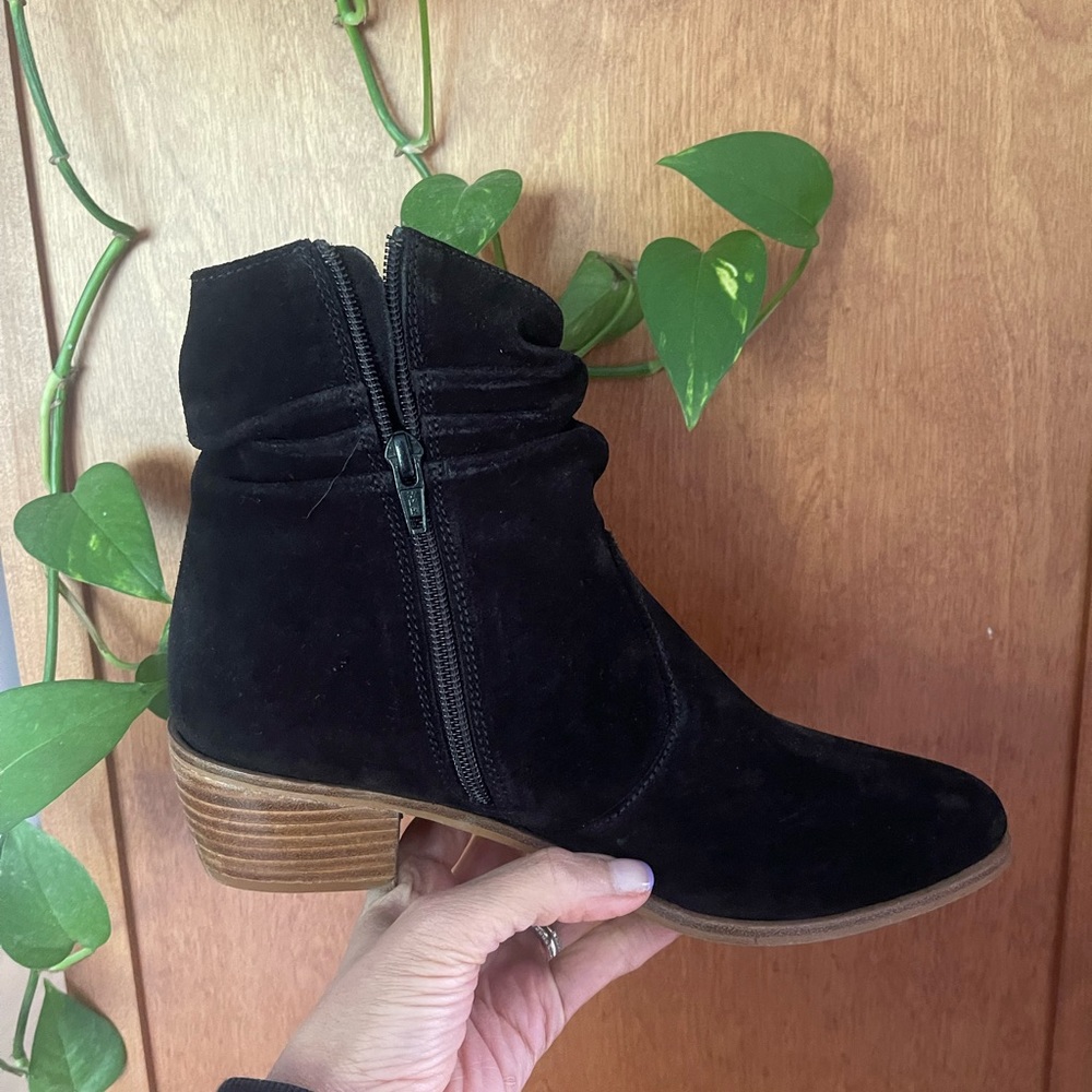 New black velvet ankle boots